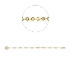 Armband aus 750 Gold Gelbgold 64 Diamanten 0,88ct TW-PI B:2,6mm L:17,8cm