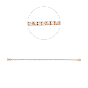 Armband aus 750 Gold Rotgold 70 Brillanten 2,08ct TW-SI L:18cm