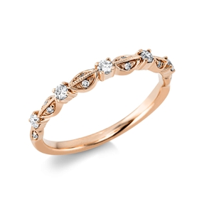 Ring aus 750 Gold Rotgold 17 Brillanten 0,18ct TW-SI B:2,5mm