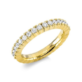 Flex-Ring aus 750 Gold Gelbgold 17 Brillanten 0,47ct TW-SI B:3,1mm 4er-Krappe