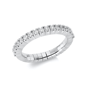 Flex-Ring aus 750 Weißgold rhodiniert 17 Brillanten 0,46ct TW-SI B:3,1mm