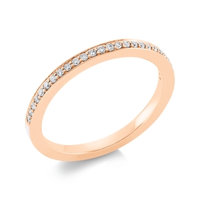 Ring aus 750 Gold Rotgold Emaille weiß 26 Brillanten 0,13ct TW-SI B:1,7mm