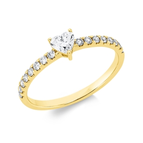 Ring aus 750 Gold Gelbgold 17 Diamanten 0,46ct B:4,3mm
