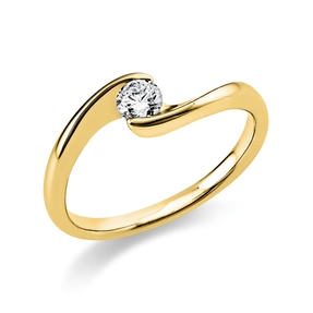 Solitaire Ring aus 585 Gold Gelbgold Brillant 0,2ct TW-SI B:5,8mm
