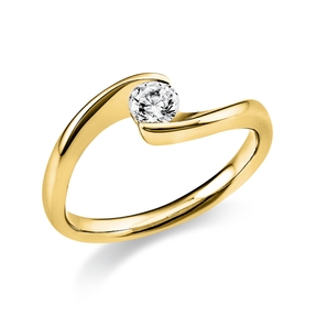Solitaire Ring aus 585 Gold Gelbgold Brillant 0,25ct TW-SI B:6,3mm