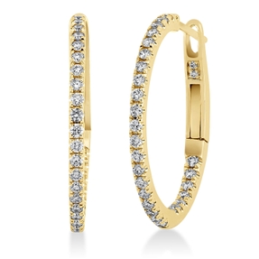 Creolen aus 750 Gold Gelbgold 60 Brillanten 0,42ct W-SI 19,8x1,4mm