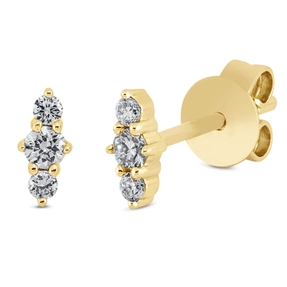 Ohrstecker aus 750 Gold Gelbgold 6 Brillanten 0,13ct TW-SI 5,6x2,7mm