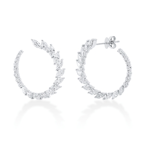 Ohrstecker aus 750 Gold Weißgold 42 Diamanten 2,83ct TW-SI 23,7x23,6mm