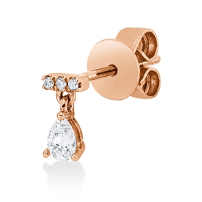 Ohrstecker aus 750 Rotgold 4 Diamanten 0,09ct TW-SI 7x3,6mm Einzelstück