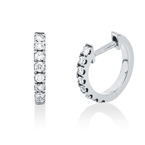 Creolen aus 750 Gold Weißgold 16 Brillanten 0,22ct W-SI 11,7x1,5mm