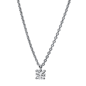 Solitaire Collier aus 750 Gold Weißgold Brillant 0,2ct TW-SI L:42cm 4er-Krappe