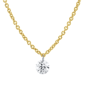 Collier aus 750 Gold gelb/weiß Brillant 0,15ct TW-SI L:45cm