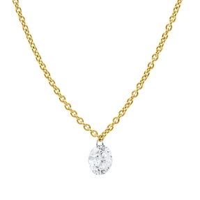 Collier aus 750 Gold gelb/weiß Brillant 0,25ct TW-SI L:45cm