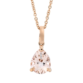 Collier aus 750 Gold Rotgold Morganit 1,34ct rosa L:45cm