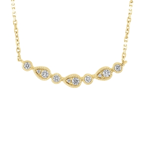 Collier aus 750 Gold Gelbgold 10 Diamanten 0,24ct TW-SI L:45,7cm