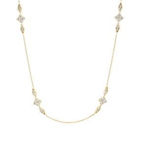 Collier aus 750 Gold Gelbgold 64 Brillanten 1,62ct W-SI L:45cm