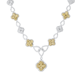 Collier aus 750 Gold gelb/weiß 549 Diamanten 6,99ct L:40,6cm