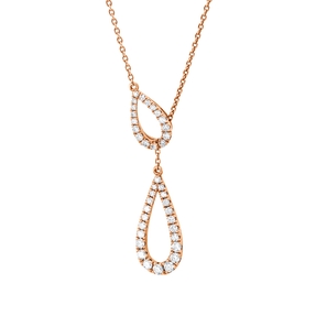 Collier aus 585 Gold Rotgold 45 Brillanten 0,65ct I-SI L:45,7cm
