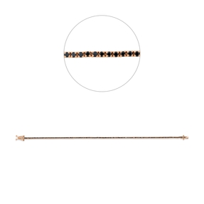 Armband aus 750 Gold Rotgold 102 Brillanten 1,2ct schwarz B:1,4mm L:18cm 4er-Krappe