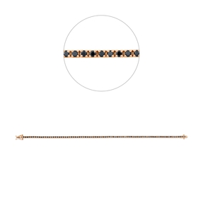 Armband aus 750 Gold Rotgold 82 Brillanten 1,55ct schwarz B:1,8mm L:18cm 4er-Krappe