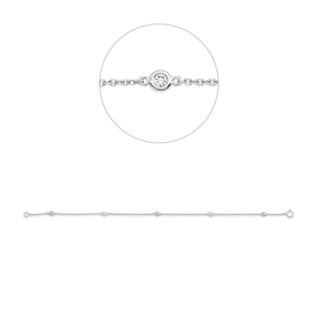 Armband aus 750 Gold Weißgold 5 Brillanten 0,1ct W-SI B:2,8mm L:17,5cm