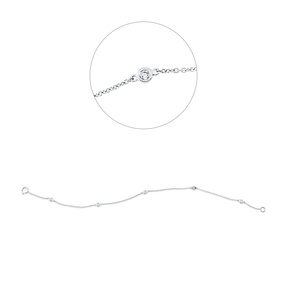 Armband aus 750 Gold Weißgold 5 Brillanten 0,13ct W-SI L:17,5cm Zarge