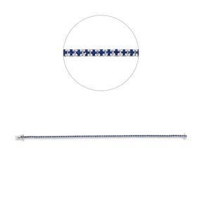 Armband aus 750 Gold Weißgold 91 Saphire 1,33ct blau B:1,9mm L:17,5cm