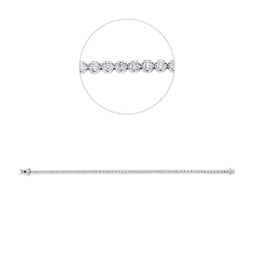 Armband aus 750 Gold Weißgold 63 Brillanten 2,05ct W-SI L:17,5cm
