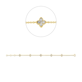 Armband aus 750 Gold Gelbgold 25 Brillanten 0,6ct W-SI B:6mm L:17,5cm