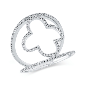 Ring aus 750 Gold Weißgold 124 Brillanten 0,32ct TW-SI B:20,1mm