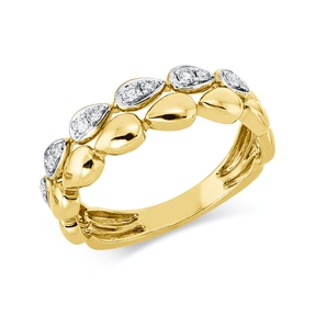 Ring aus 585 Gold gelb/weiß 12 Brillanten 0,16ct W-SI/PI B:5,5mm