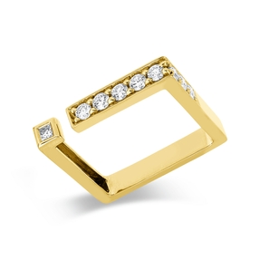Ring aus 750 Gold Gelbgold 9 Diamanten 0,48ct TW-SI B:3,5mm