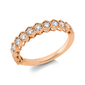 Ring aus 750 Gold Rotgold 13 Brillanten 0,62ct TW-VSI B:3,8mm