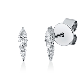 Ohrstecker aus 750 Weißgold 8 Diamanten Fanatsy-Schliff 0,22ct TW-SI 8,2x2mm