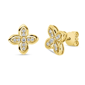 Ohrstecker aus 585 Gold Gelbgold 18 Brillanten 0,2ct W-SI/PI 9x9mm