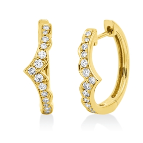 Creolen aus 750 Gold Gelbgold 30 Diamanten 0,32ct TW-SI 16,2x1,8mm