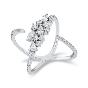 Ring aus 750 Gold Weißgold 42 Diamanten 0,9ct B:18,5mm Ring aus 750 Gold Weißgold 42 Diamanten 0,9ct B:18,5mm