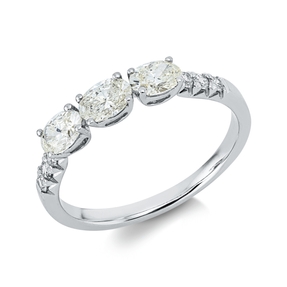 Ring aus 750 Gold Weißgold 9 Diamanten 0,75ct B:3mm