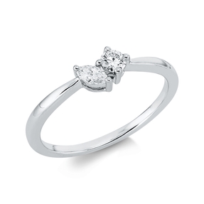 Ring aus 750 Gold Weißgold 2 Diamanten 0,2ct TW-SI B:4,8mm