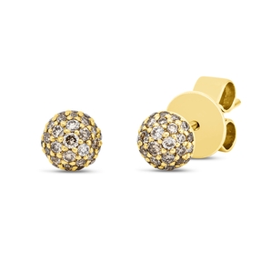 Pavé Ohrstecker aus 750 Gold Gelbgold 66 Brillanten 0,35ct I-SI Ø5mm