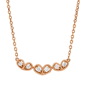 Collier aus 750 Gold Rotgold 6 Brillanten 0,07ct TW-SI L:45cm