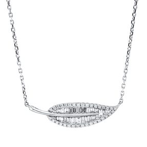 Collier aus 750 Gold Weißgold 59 Diamanten 0,43ct TW-SI L:45cm