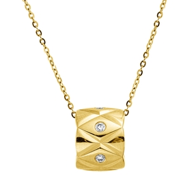 Collier aus 750 Gold Gelbgold 6 Brillanten 0,1ct TW-SI L:45cm