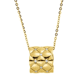Collier aus 750 Gold Gelbgold 18 Brillanten 0,06ct TW-SI L:45cm