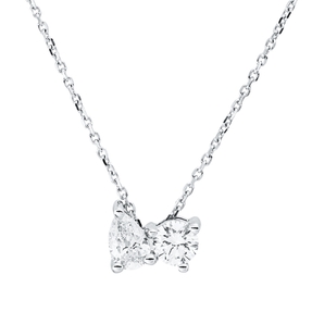 Collier aus 750 Gold Weißgold 2 Diamanten 0,36ct TW-SI L:45cm