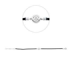 Armband aus 750 Gold Weißgold Brillant 0,2ct TW-SI B:5,7mm L:17,8cm Zarge