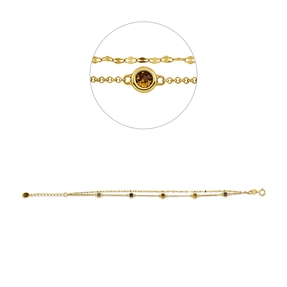 Armband aus 750 Gold Gelbgold 5 Saphire 0,58ct mehrfarbig B:4,4mm L:17,4cm