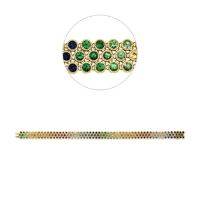 Armband aus 750 Gold Gelbgold 165 Saphire 8,86ct mehrfarbig B:7,6mm L:18cm