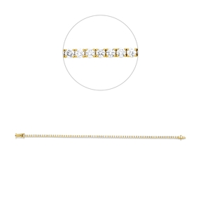 Armband aus 750 Gold Gelbgold 74 Brillanten 3,03ct TW-SI B:2,2mm L:18cm 4er-Krappe