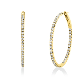 Creolen aus 750 Gold Gelbgold 90 Brillanten 1,25ct I-SI 31,2x1,5mm